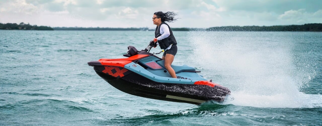 SeaDoo 2027 Model Spark X Trixx 110 For 3 Audio Blue Mist Coral Blast