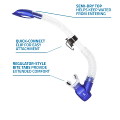Scubapro Spectra Şnorkel Mavi-Şeffaf