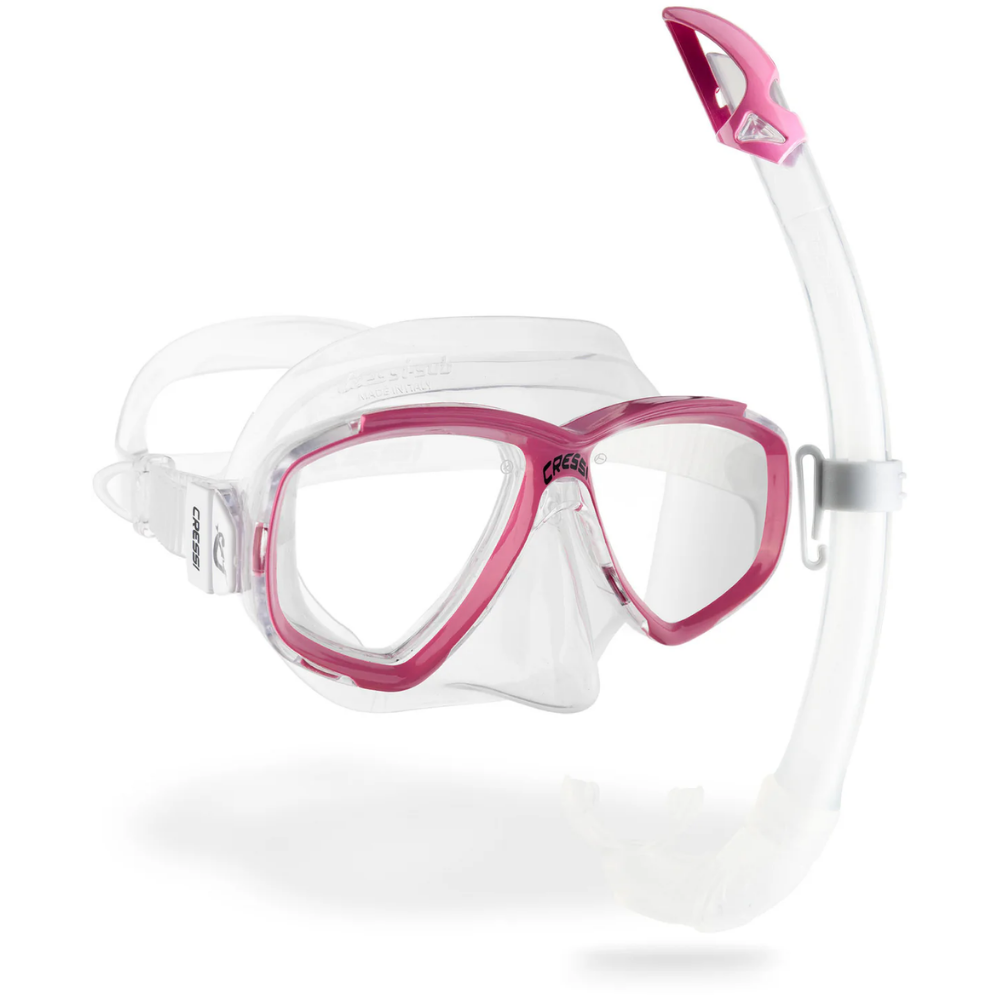 Cressi Perla Maske Mexico Şnorkel Seti CLEAR-PINK