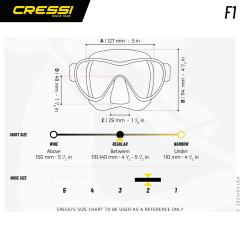 Cressi F1 Frameless Dalış Maskesi Sarı