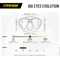Cressi Big Eyes Evolution Dalış Maskesi CLEAR-BLACK