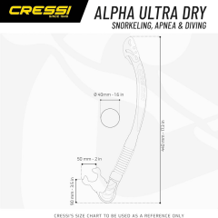 Cressi Alpha Ultra Dry Şnorkel Gümüş/Siyah