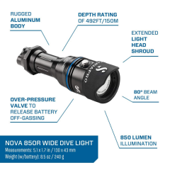 Scubapro Novalight 850R Wide Sualtı Dalış Feneri