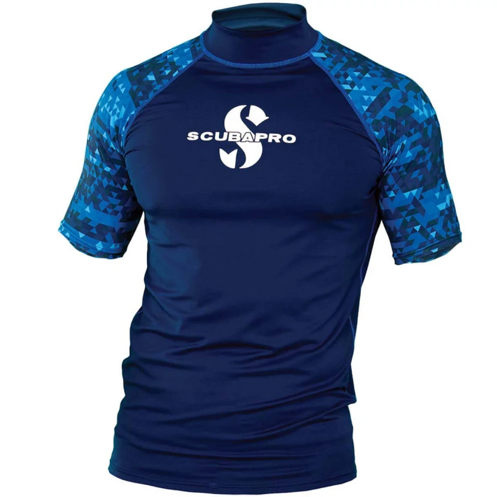 Scubapro Graphite Kısa Kol Erkek İçlik Rash Guard UPF50 Mavi