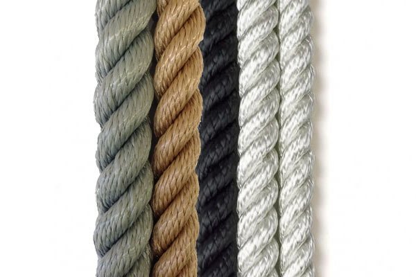 3 Kollu Twist Polyester Halat Siyah 16mm