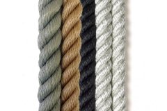 3 Kollu Twist Polyester Halat Siyah 18mm