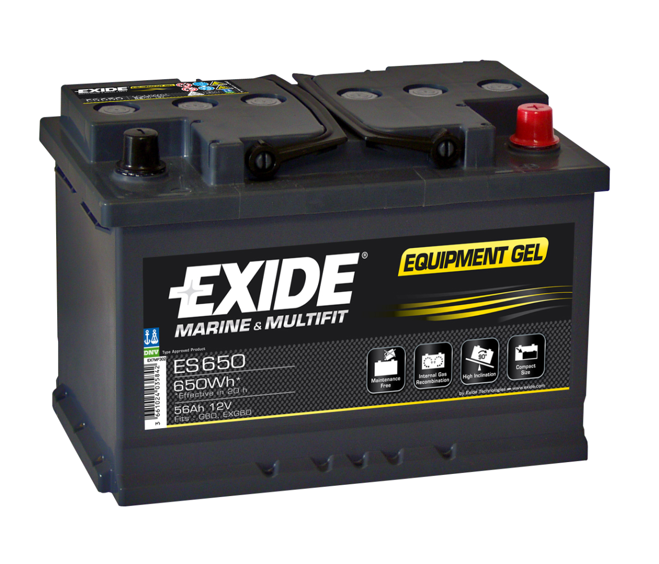 EXIDE EQUIPMENT GEL12V 56AH MARİN AKÜ SERVİS&START