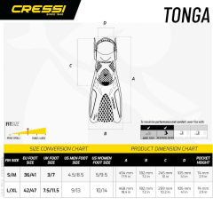 Cressi Baron Tam Yüz Maskesi ve Tonga Palet Seti S/M Siyah