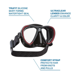 Scubapro Synergy Twin Dalış Maskesi Siyah/Kırmızı