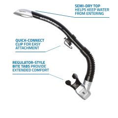 Scubapro Spectra Şnorkel Siyah-Gümüş