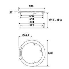 Nuova Rade Yuvarlak Hatch Beyaz, 590mm