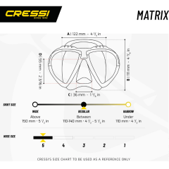 Cressi Matrix Dalış Maskesi Sarı