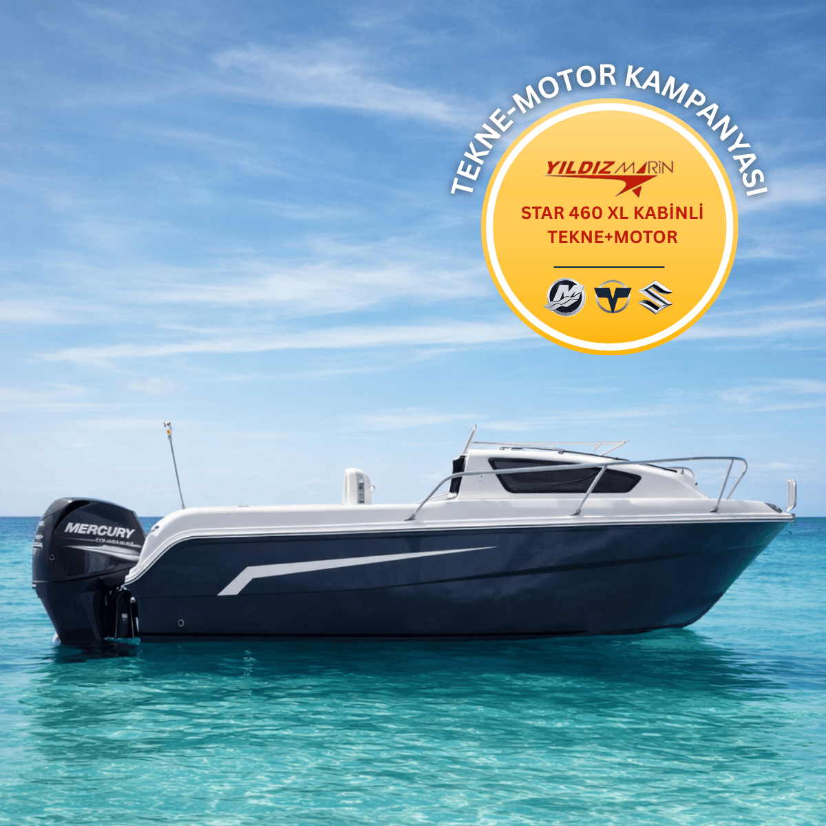 YILDIZ STAR 460 XL Kabinli Tekne ve Dıştan Takma Motor