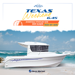 DarekCo Texas 645 Weekend Tekne ve Dıştan Takma Motor Suzuki 100HP Marşlı Trimli Direksiyon Sistemli