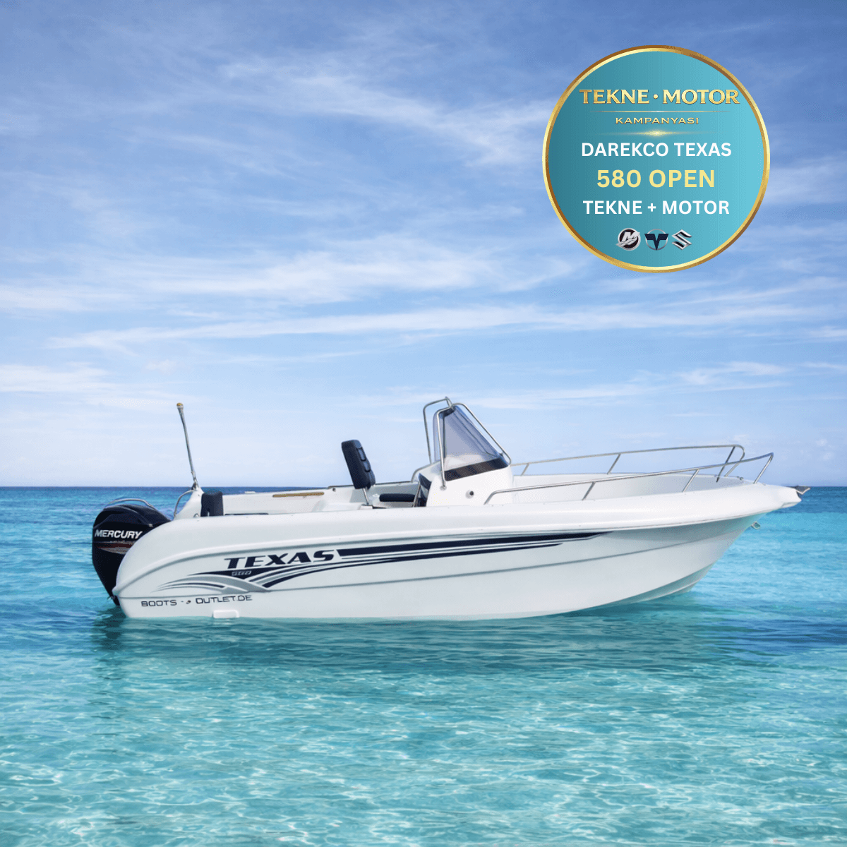 DarekCo Texas 580 Open Tekne ve Dıştan Takma Motor