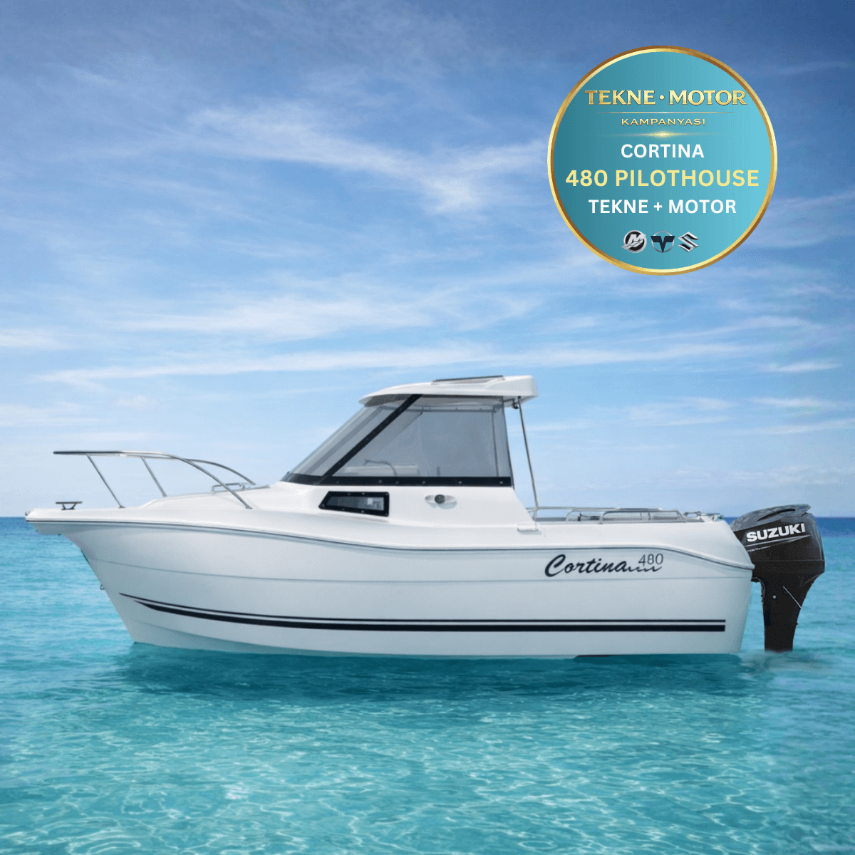 Cortina 480 Pilothouse Tekne ve Dıştan Takma Motor