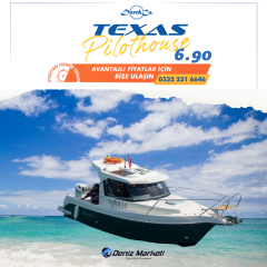 DarekCo Texas 690 Weekend Tekne ve Dıştan Takma Motor Suzuki 100HP Marşlı Trimli Direksiyon Sistemli