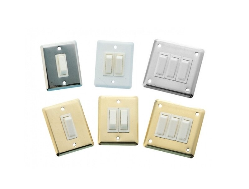 Elektrik Anahtarı Gri - Tekli - Paslanmaz -51x64mm