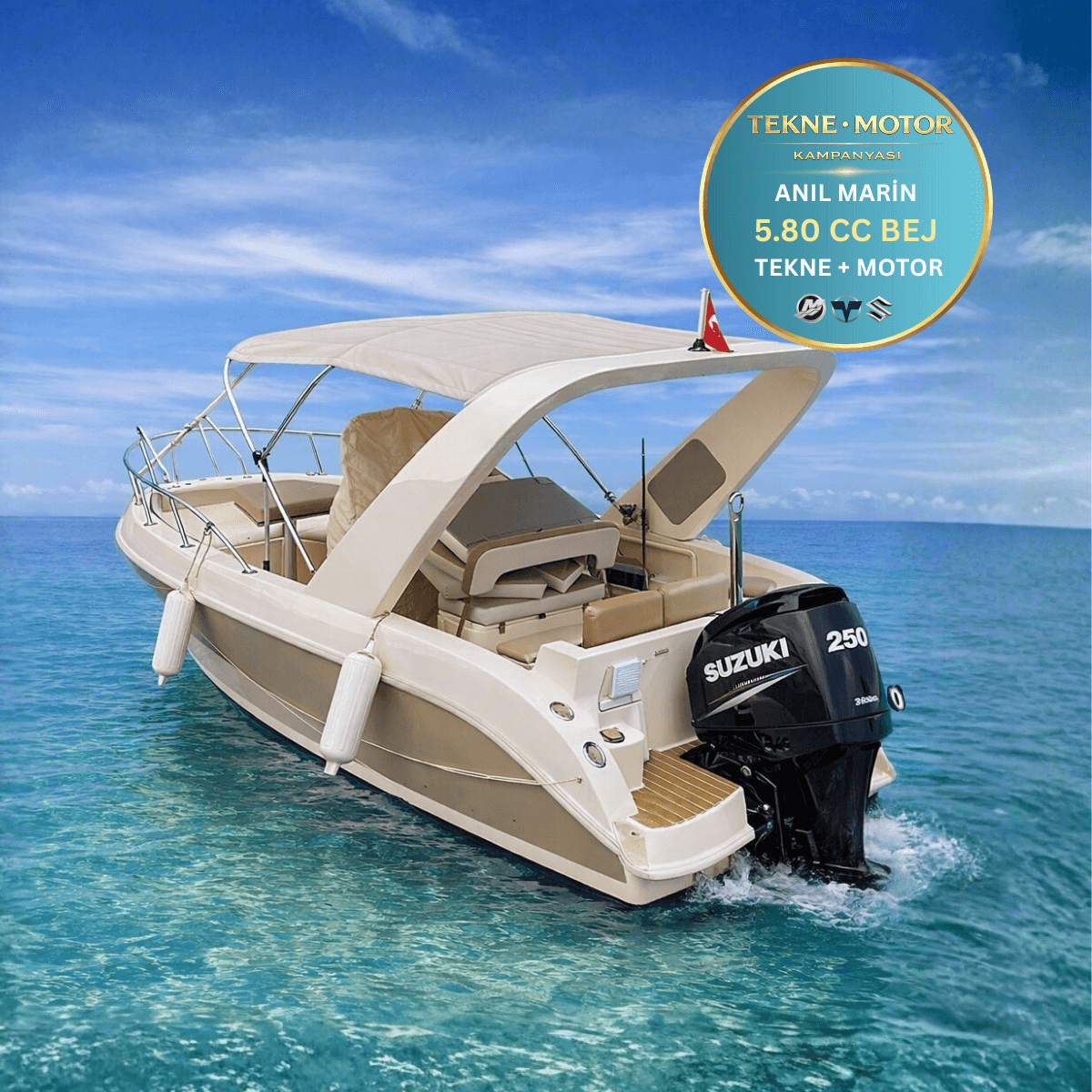 Anıl Marin 5.80 CC Bej Tekne ve Dıştan Takma Motor