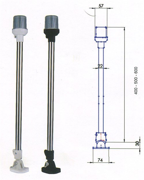 ÇIPA FENERLİ 60CM BAYRAK DİREĞİ LEDLİ