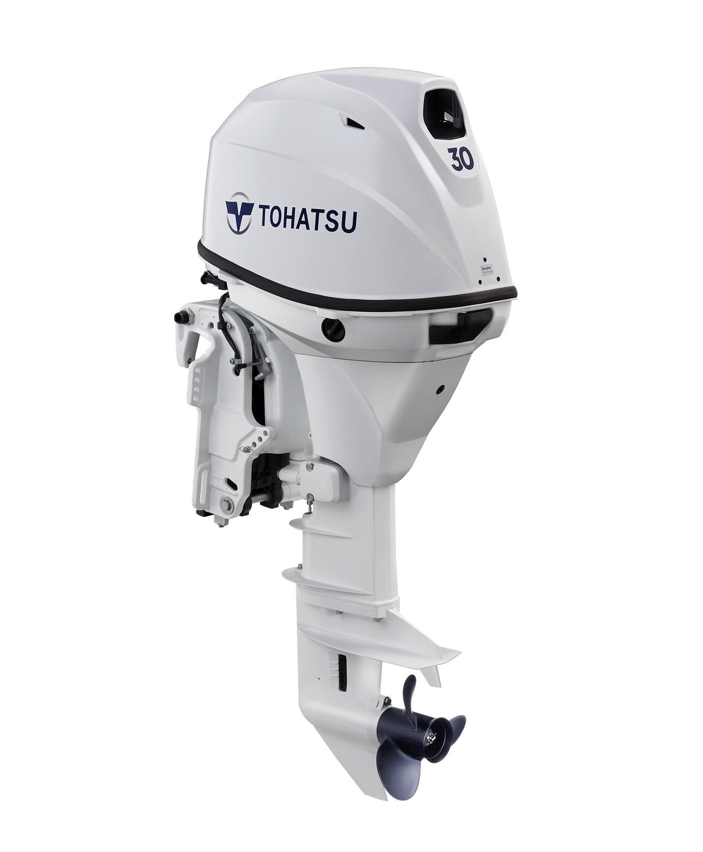 Tohatsu 30HP 4 Zamanlı Deniz Motoru Uzun Şaft Marşlı Trimli Manuel Beyaz