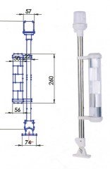 ÇIPA FENERLİ BAYRAK DİREĞİ 50CM REFLEKTÖRLÜ LEDLİ