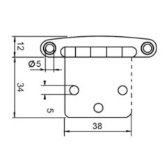 MENTEŞE PASLANMAZ AISI 316, 46x38mm H:10mm